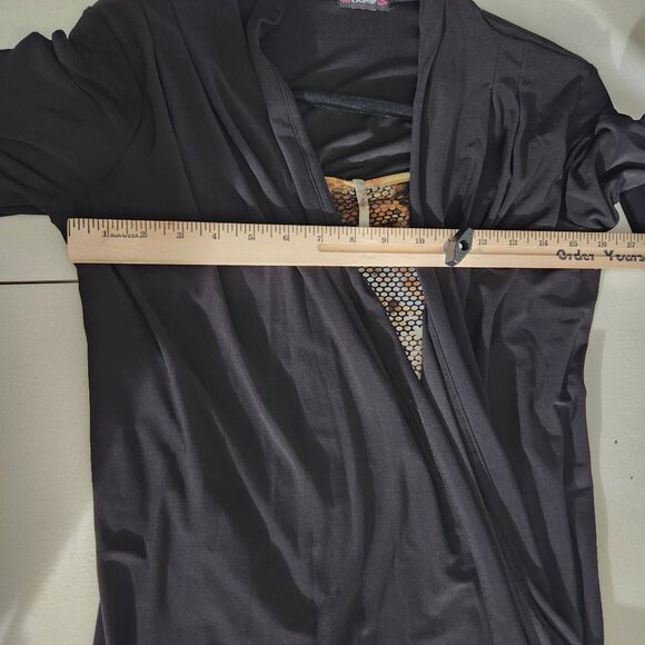 Cocomo Cardigan Blouse Animal Print Medium Black Tiger - Picture 4 of 11